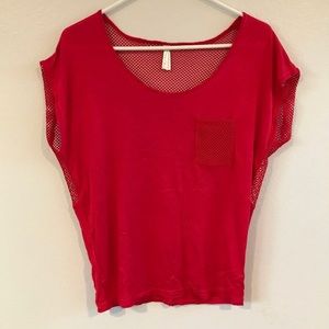 Red T-Shirt with Mesh